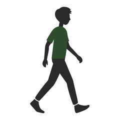 silhouette walkings on white background