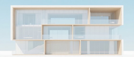 Fototapeta premium Modern Architectural Design with Glass and Wood Elements