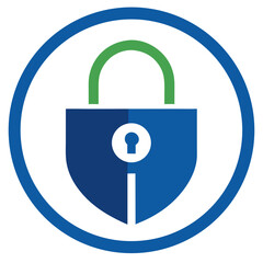 Abstract padlock icon digital security concept