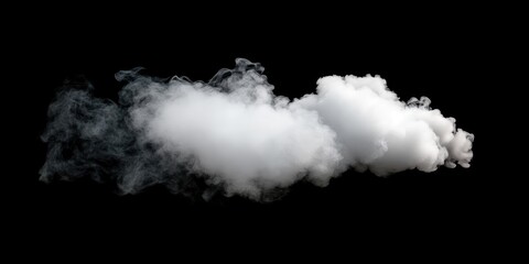 Wispy white cloud-like smoke against a black background