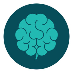 Teal brain icon in dark circle background