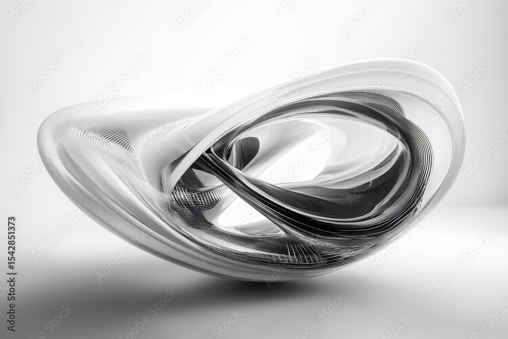 Poster Complex and fluid design resembling a wormhole in deep space flight, wormhole in space through flight