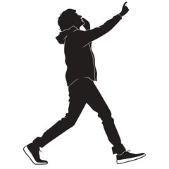 silhouette walkings on white background