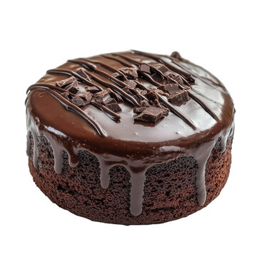 Delicious chocolate mud cake with rich frosting on a white background, chocolate mud cake isolated on white background