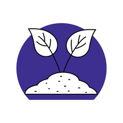 Sprout lineal color line icon with white background vector stock illustration