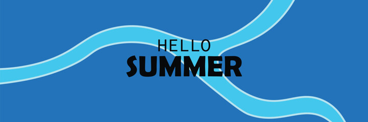 Summer horizontal abstract background with bright yellow hand drawn lines.