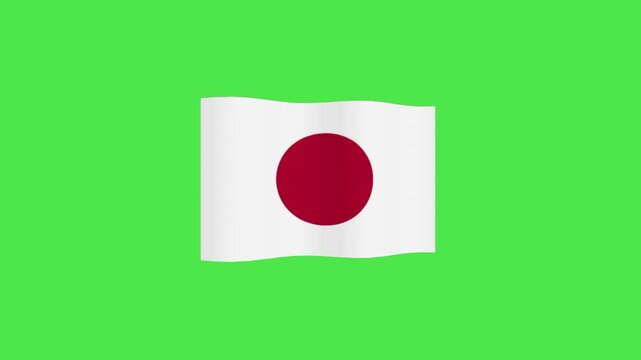 japan flag on a green background