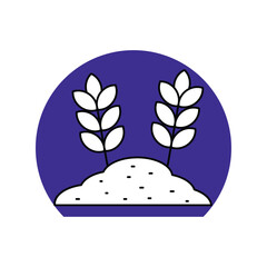 Wheat lineal color line icon with white background vector stock illustration