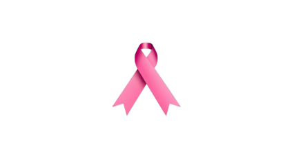 Pink ribbon on black background