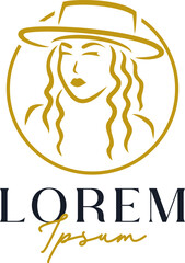 Luxury Woman Hat Logo Template Vol. 9
