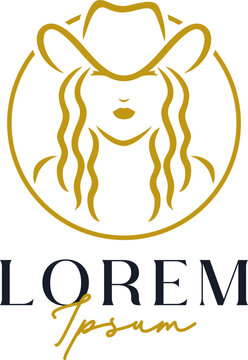 Luxury Woman Hat Logo Template Vol. 8