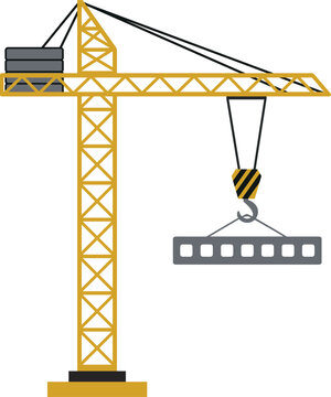 A sturdy construction crane lifting a steel beam.