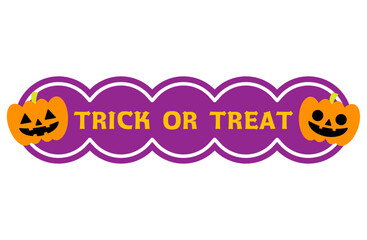 ハロウィンのフレームベクターイラスト トリックオアトリート