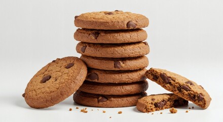 Delicious Homemade Chocolate Chip Cookies A Stack of Warm, Gooey Treats