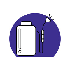 Sprayer lineal color line icon with white background vector stock illustration