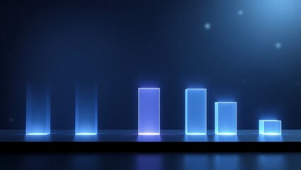 Obraz premium Declining bar chart infographic visual representation of data analysis report
