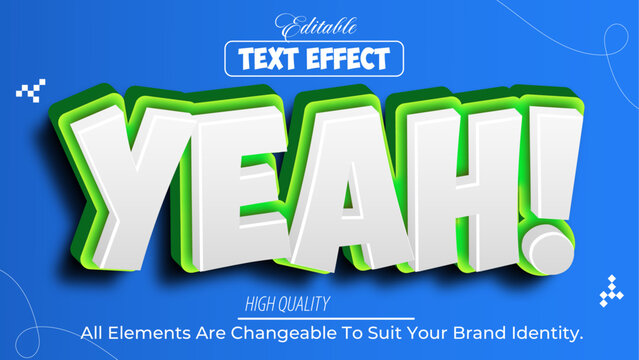 happy yeah text effect design
