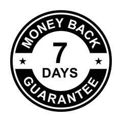 7 days money back guarantee icon vector for graphic design, logo, website, social media, mobile app, UI illustration