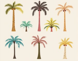 Obraz premium Colorful palm trees
