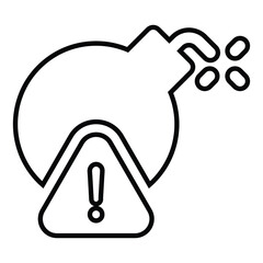 bomb threat line icon design. bomb threat thin black outline symbol vector illustration. editable stroke icon on transparent background.