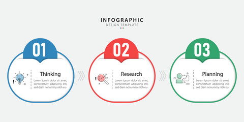Vector infographic template design. 3 Step timeline journey. Process diagram, 3 options on white background, social media post, Infograph elements vector illustration.