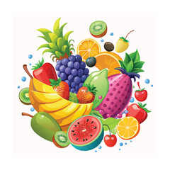 Vibrant Fruit Medley: A Colorful and Fresh Assortment of Summer Fruits