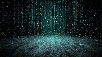 Abstract Teal Digital Code Background