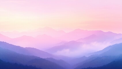 Obraz premium Pastel-toned mountain range at dawn or dusk