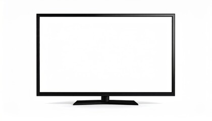 Modern Flat Screen Television Display Isolated on White Background Perfect for Mockups and Presentations