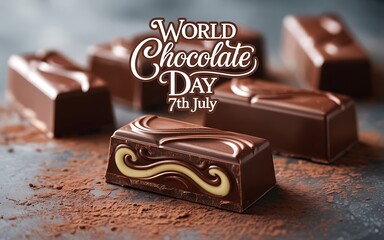 World chocolate day delicious dark chocolate treats