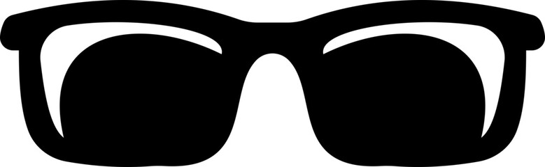 Sunglasses vector icon for fashion accessory design summer eyewear style and sun protection Men and women glasses. hipster frame, fashion black plastic rims. Trendy Optics Art, modern shade graphic