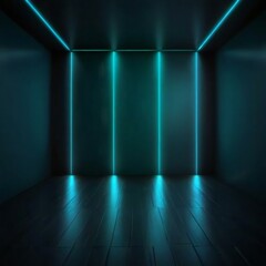 empty room with green wall