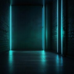 empty room with blue wall