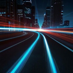 traffic in city at night
