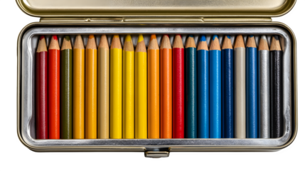 Vibrant Colored Pencils in a Metal Case Art Supplies for Creative Projects and Drawing