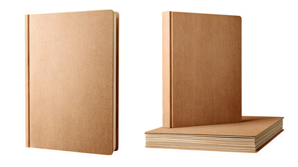 Craft Book Mockup Brown Recycled Paper Notebook Design Template for Branding Presentation
