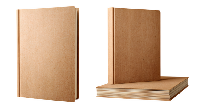 Craft Book Mockup Brown Recycled Paper Notebook Design Template for Branding Presentation