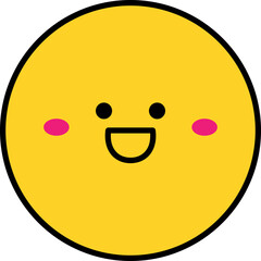 Fototapeta premium Set of Cute Yellow Emoji Faces with Various Expressions - Vector Illustration