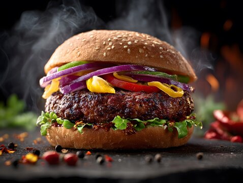 humburger with veggies