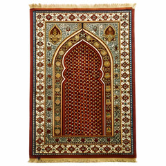 Ramadan prayer rug isolated on white background
