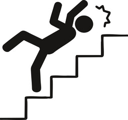 Slippery warning picture drawn with a simple pictogram. Scissors vector image