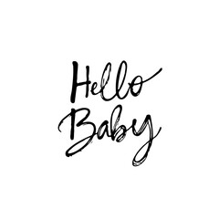 Elegant 'Hello Baby' Calligraphy Design for Nursery Decor and Greeting Cards