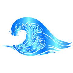 An artistic interpretation of ocean waves, a glorious and beautiful vector graphic illustration