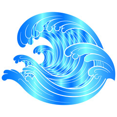 Stylized waves crashing, beautifully capturing the essence of a modern vector background design