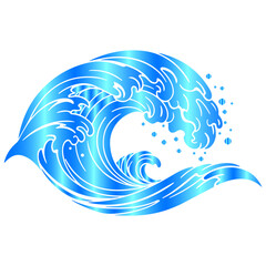 An abstract and artistic rendering of crashing waves, a glorious and stylish vector design