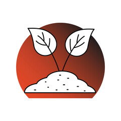 Sprout gradient outline icon with white background vector stock illustration