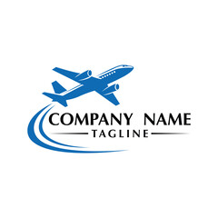 Airplane Travel Logo Design Modern Aviation Symbol for Airline Travel Agency or Flight Booking Company