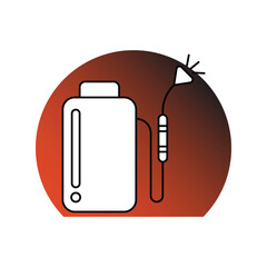 Sprayer gradient outline icon with white background vector stock illustration