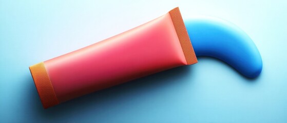 Cosmetic tube with blue product