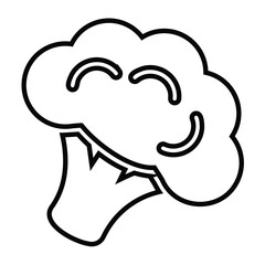 Broccoli line icon design. Broccoli thin black outline symbol vector illustration. editable stroke icon on transparent background.